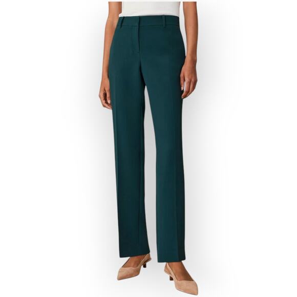 Size6 AnnTaylor FluidCrepe Straight Trouser Pocket Slate Work Suiting Office RTO - Picture 2 of 11